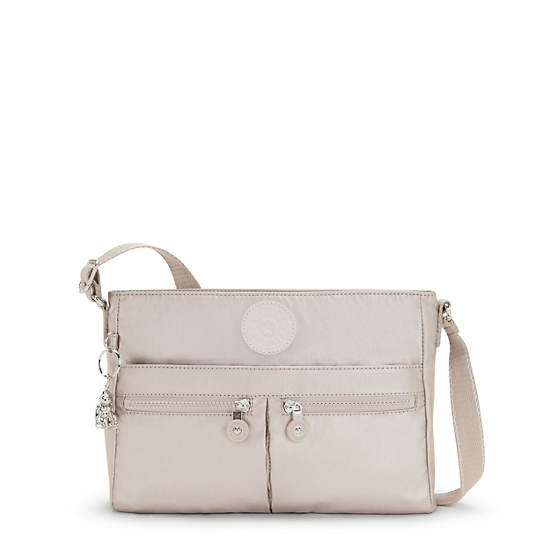 Sacs Crossbody Kipling New Angie Metallic Beige | FR 2016PJ